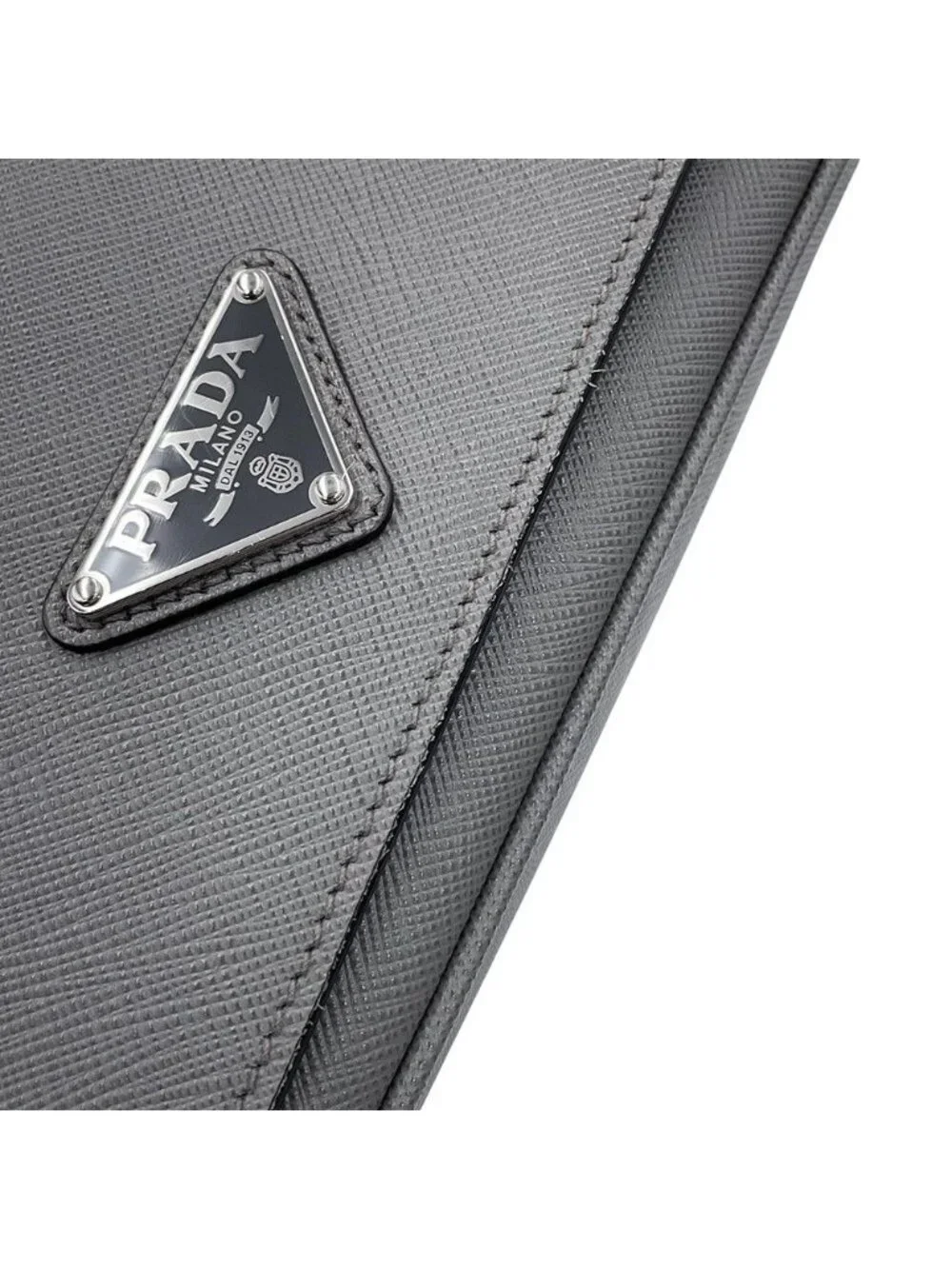 Prada Shoulder Bag Triangle Logo Saffiano Leather